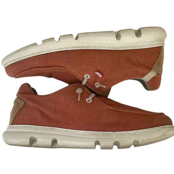 OnFoot Orange Canvas & Leather Slip-On Sneakers Gum Sole Men’s 9 EU 42 - Picture 10 of 14